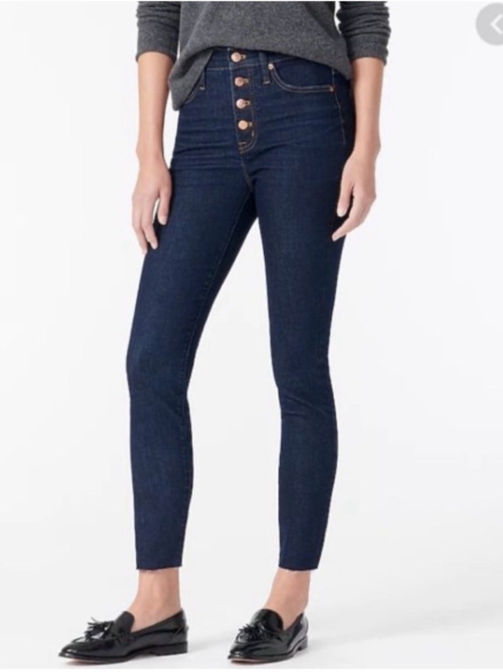 J. Crew 10” toothpick in dark rinse Basher wash, size 28
